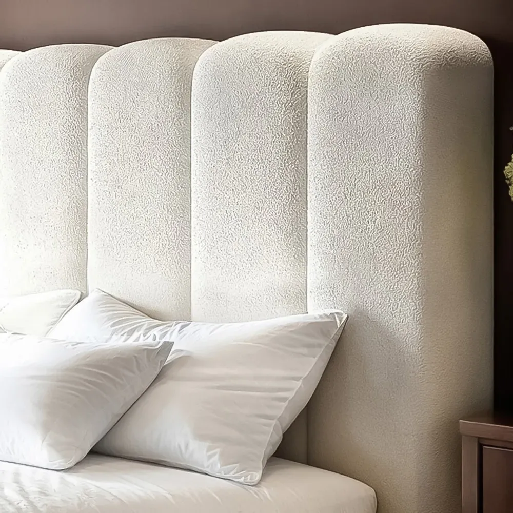 Emilie Double Ottoman Bed with Storage - Cream, Boucle