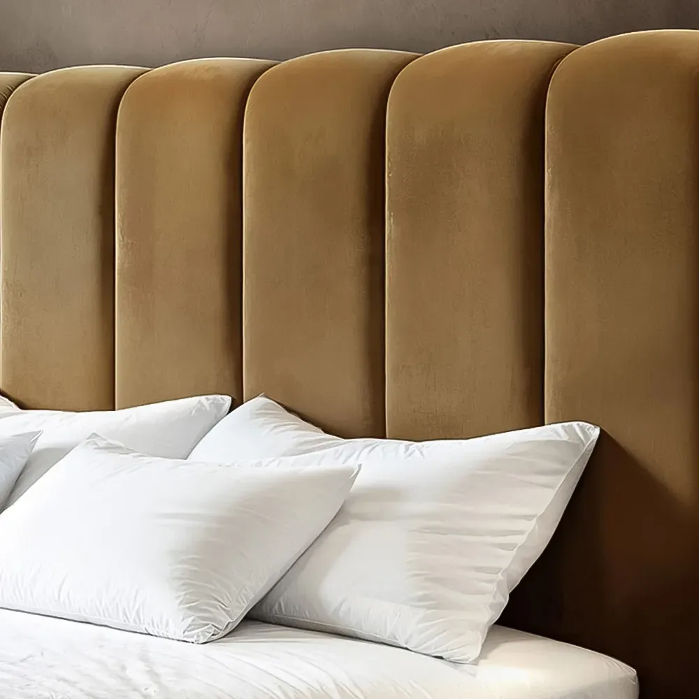 Emilie King Size Ottoman Bed with Storage - Brown, Velvet