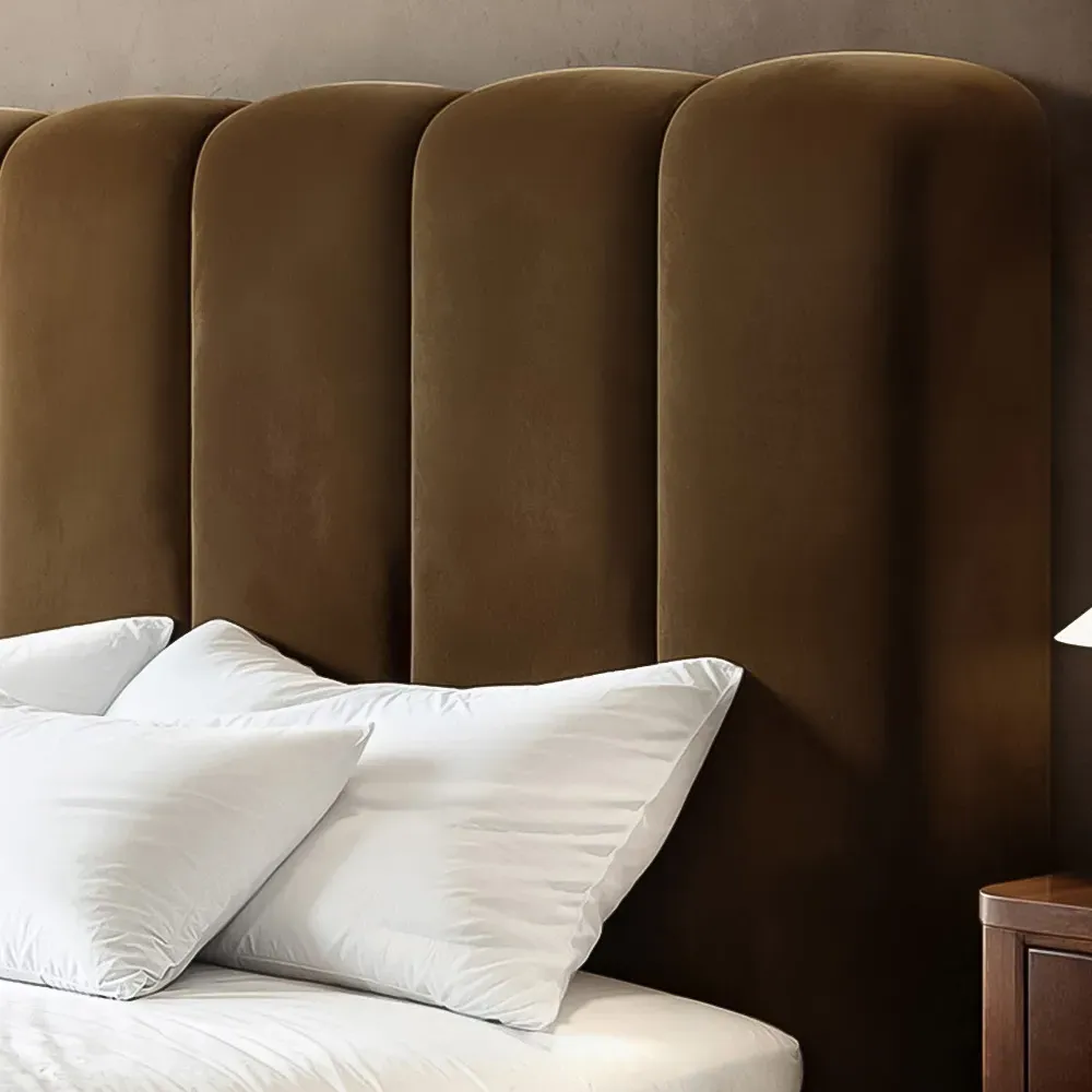 Emilie King Size Ottoman Bed with Storage - Brown, Velvet