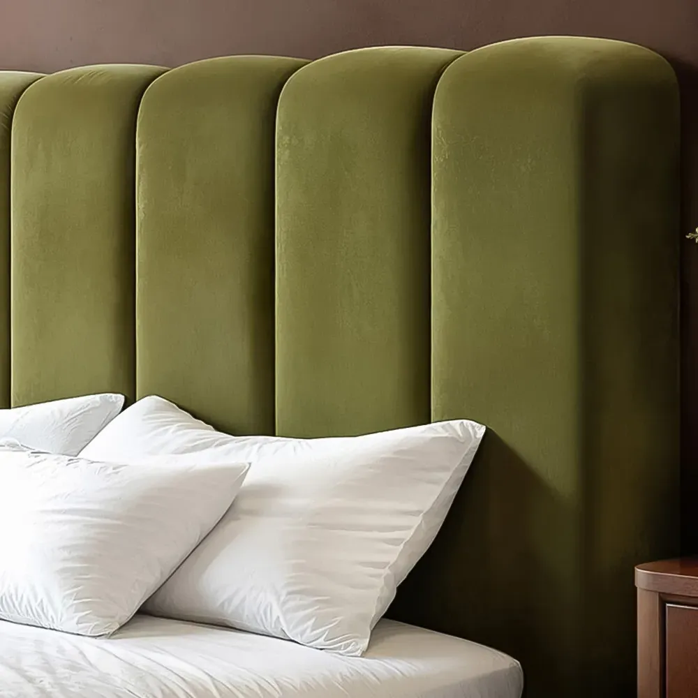 Emilie King Size Ottoman Bed with Storage - Green, Velvet