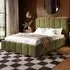 Emilie King Size Ottoman Bed with Storage - Green, Velvet