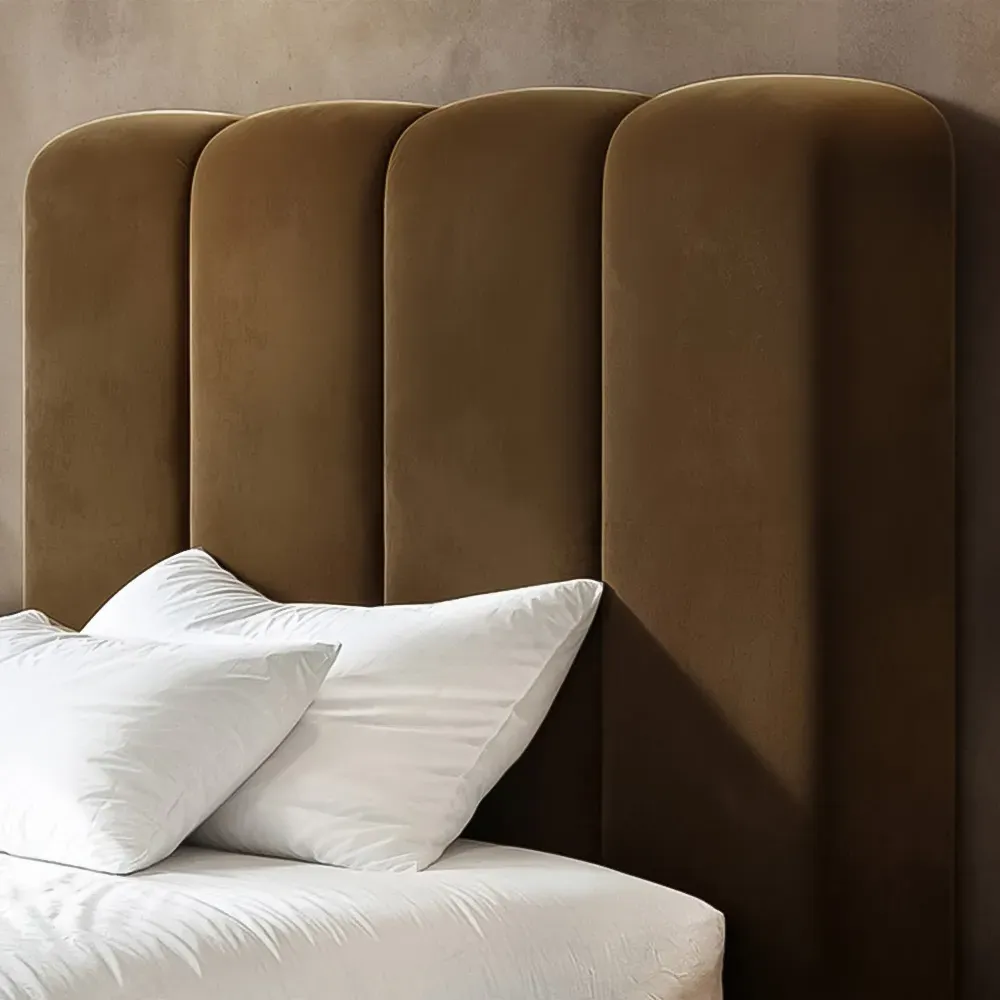 Emilie Single Ottoman Bed with Storage - Brown, Velvet