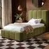 Emilie Single Ottoman Bed with Storage - Green, Velvet