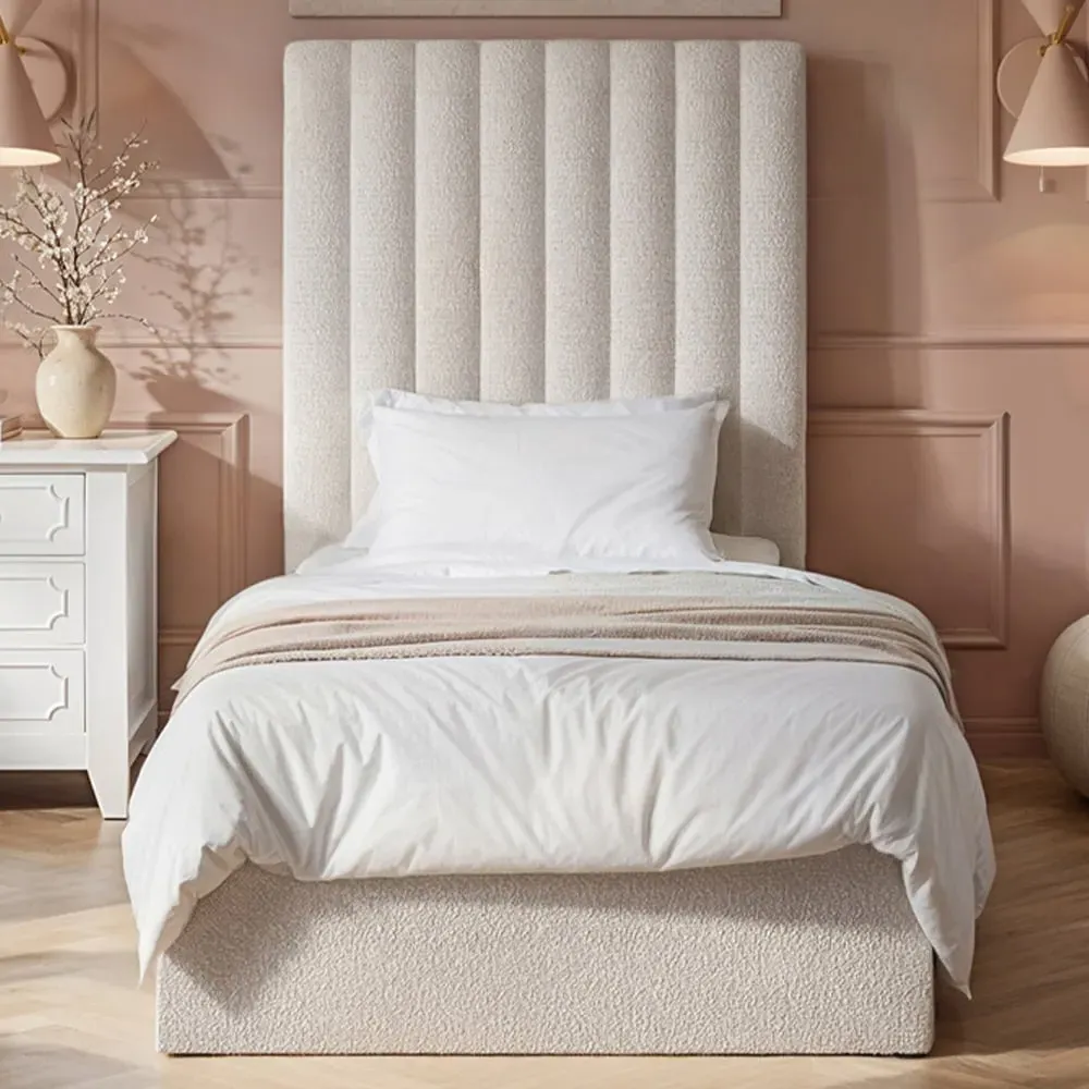 Everley Single Ottoman Bed with Storage - Cream, Boucle image