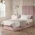 Everley Single Ottoman Bed with Storage - Pink, Velvet