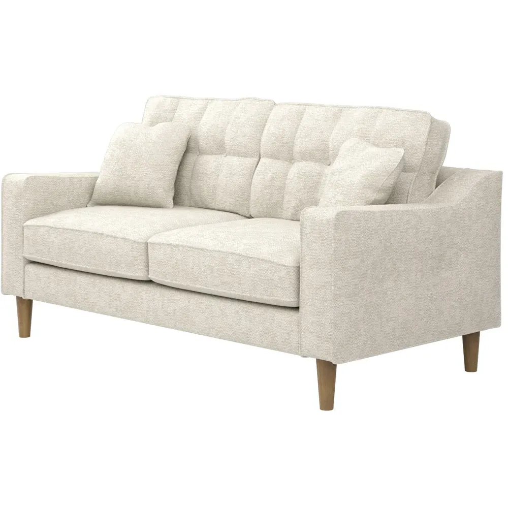 Jude 2-Seater Sofa with Button Detailing - Beige, Fabric