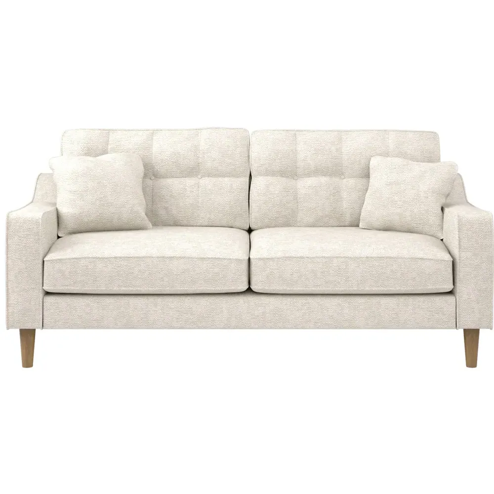 Jude 3-Seater Sofa with Button Detailing - Beige, Fabric