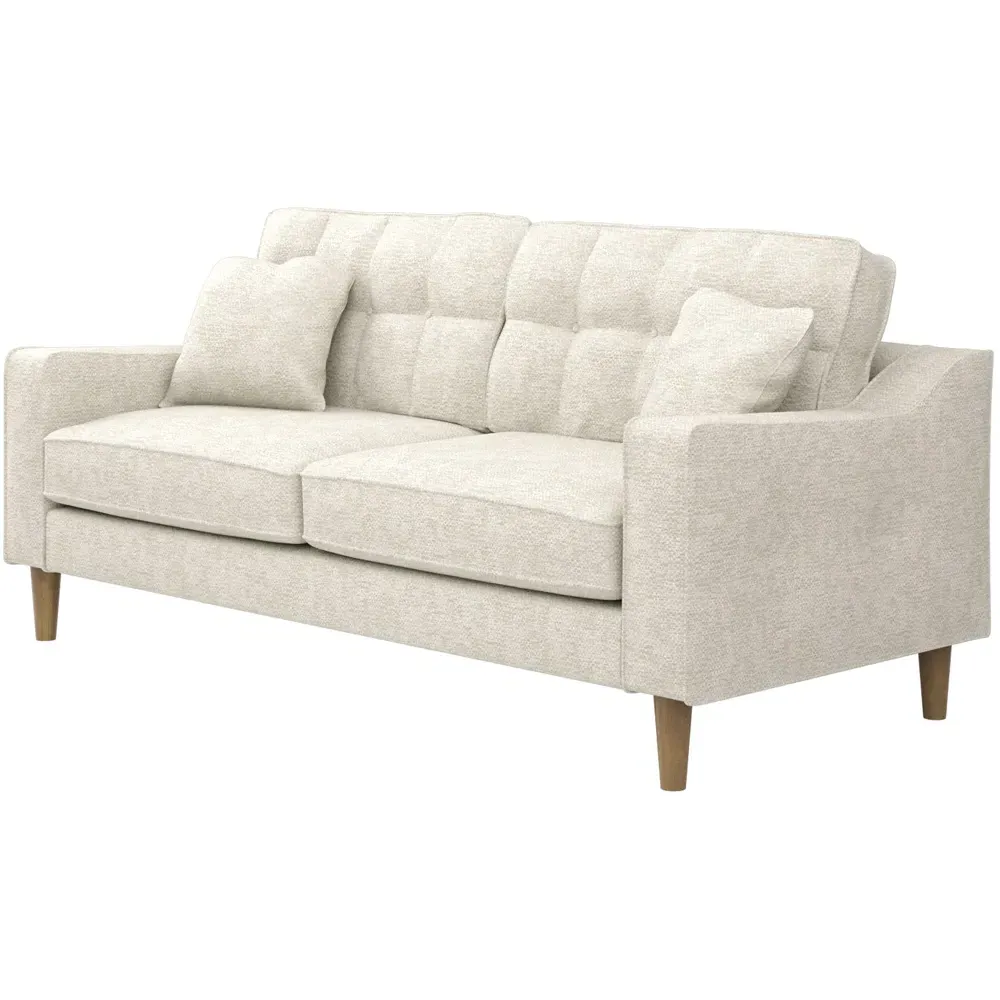 Jude 3-Seater Sofa with Button Detailing - Beige, Fabric