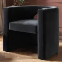 Leela Armchair with Cut-out Design - Grey, Velvet