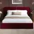 Lena King Size Ottoman Bed with Storage - Burgundy, Velvet