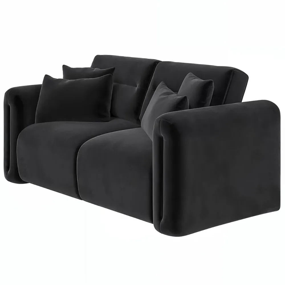 Mabel 2-Seater Sofa - Grey, Velvet