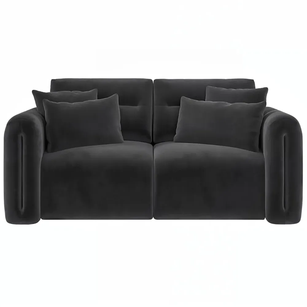 Mabel 2-Seater Sofa - Grey, Velvet