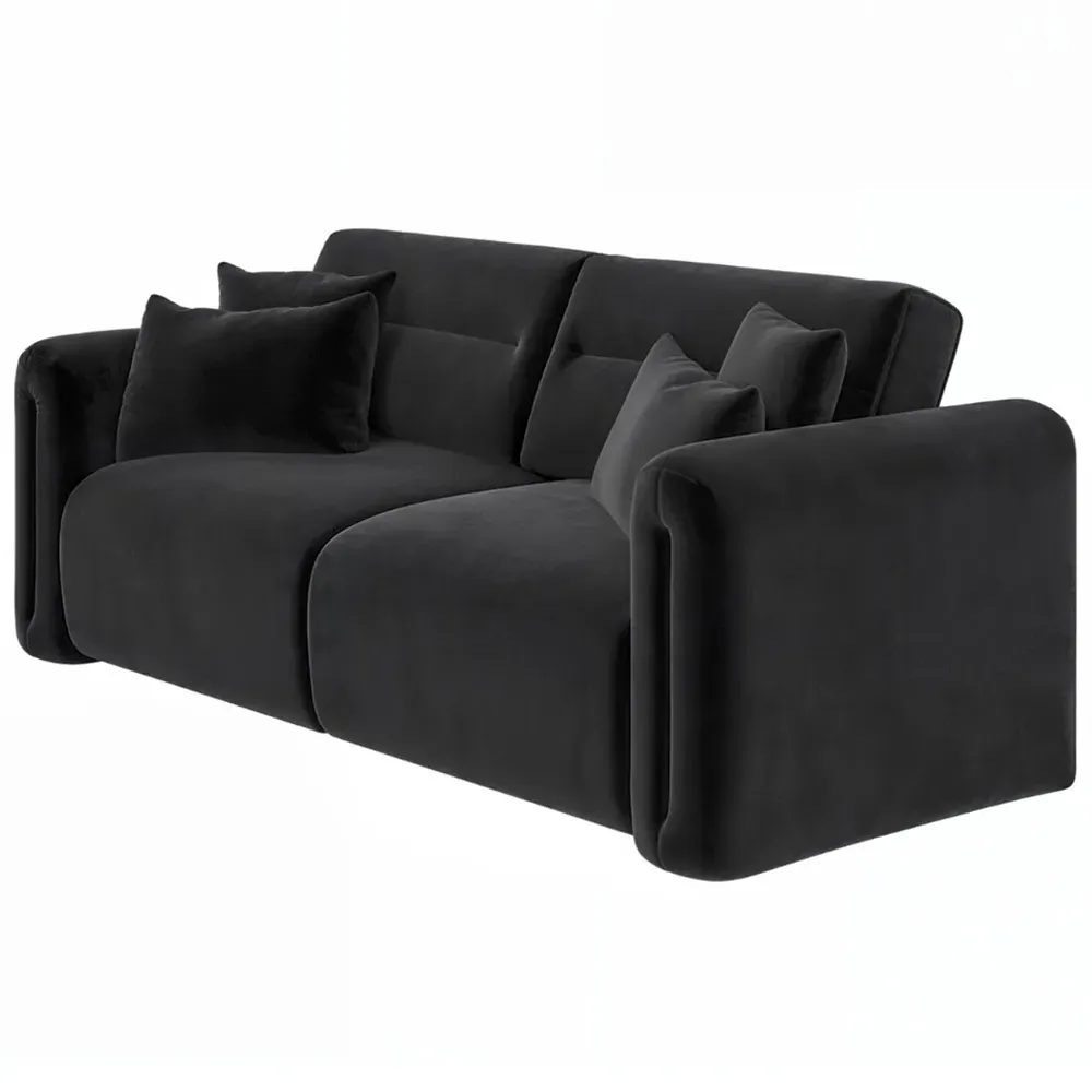 Mabel 3-Seater Sofa - Grey, Velvet