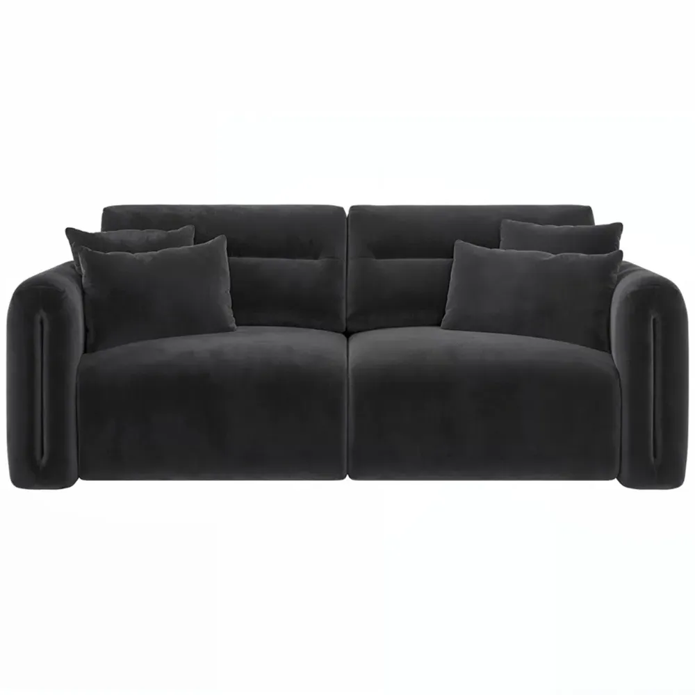 Mabel 3-Seater Sofa - Grey, Velvet