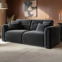 Mabel 3-Seater Sofa - Grey, Velvet