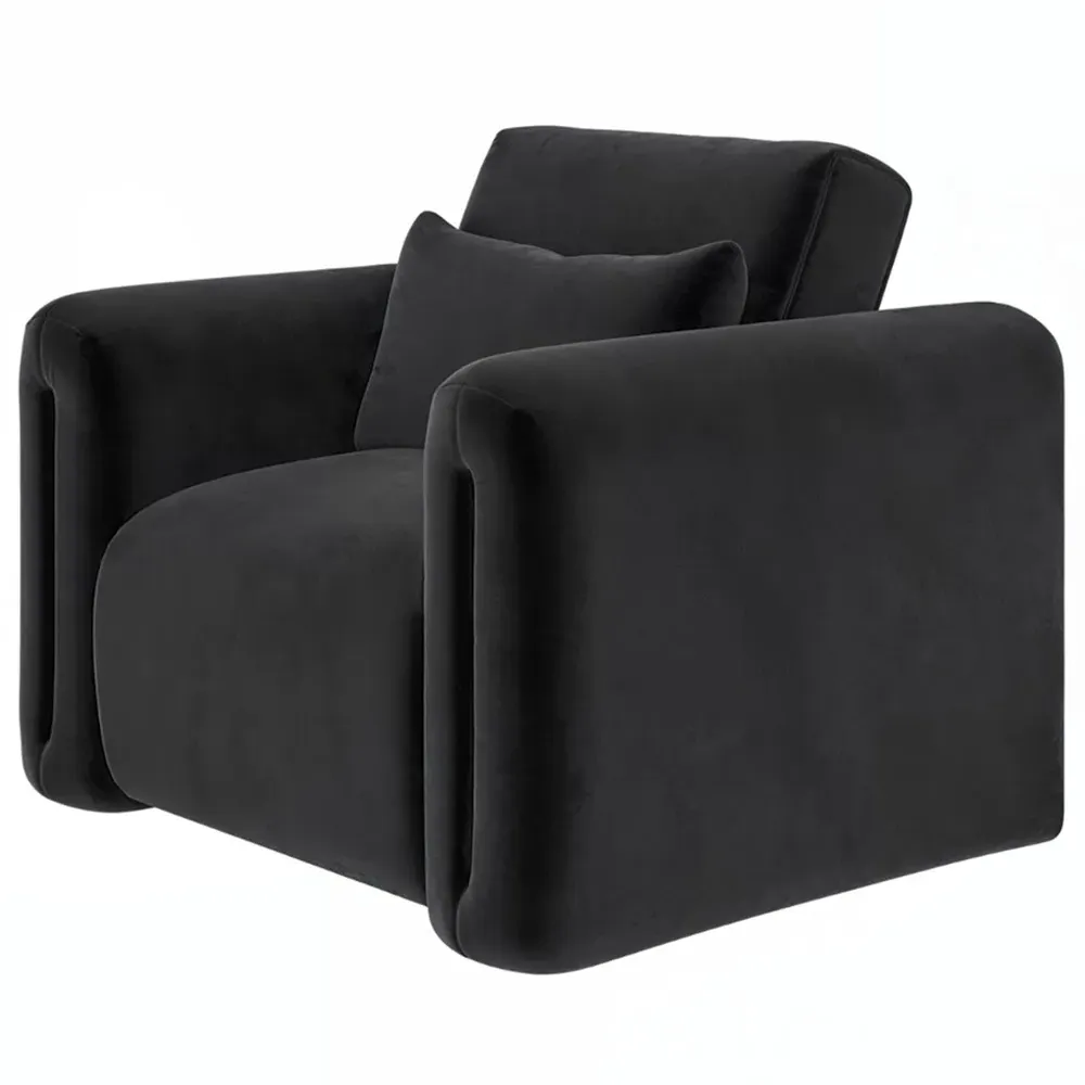 Mabel Armchair - Grey, Velvet