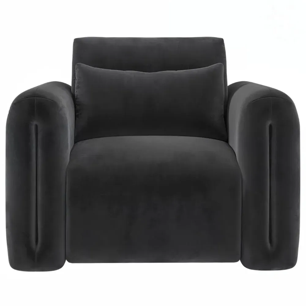 Mabel Armchair - Grey, Velvet