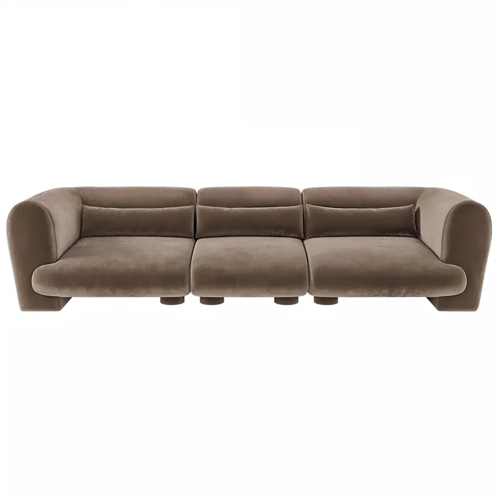 Maddox 4-Seater Sofa - Chocolate, Velvet