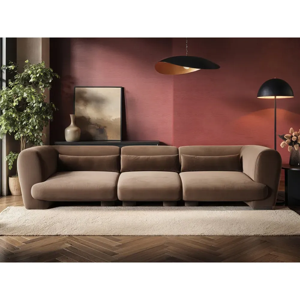 Maddox 4-Seater Sofa - Chocolate, Velvet