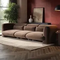 Maddox 4-Seater Sofa - Chocolate, Velvet