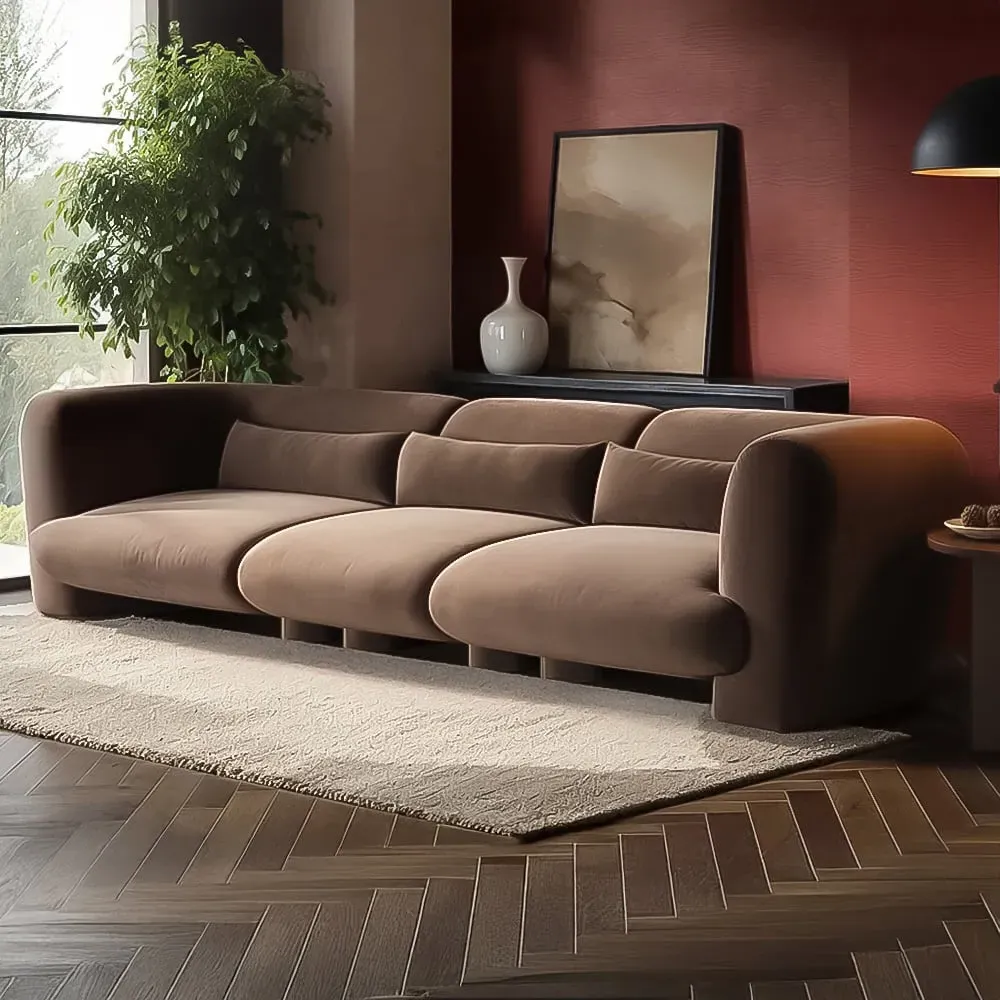 Maddox 4-Seater Sofa - Chocolate, Velvet image