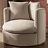 Maisie Swivel Armchair - Beige, Chenille