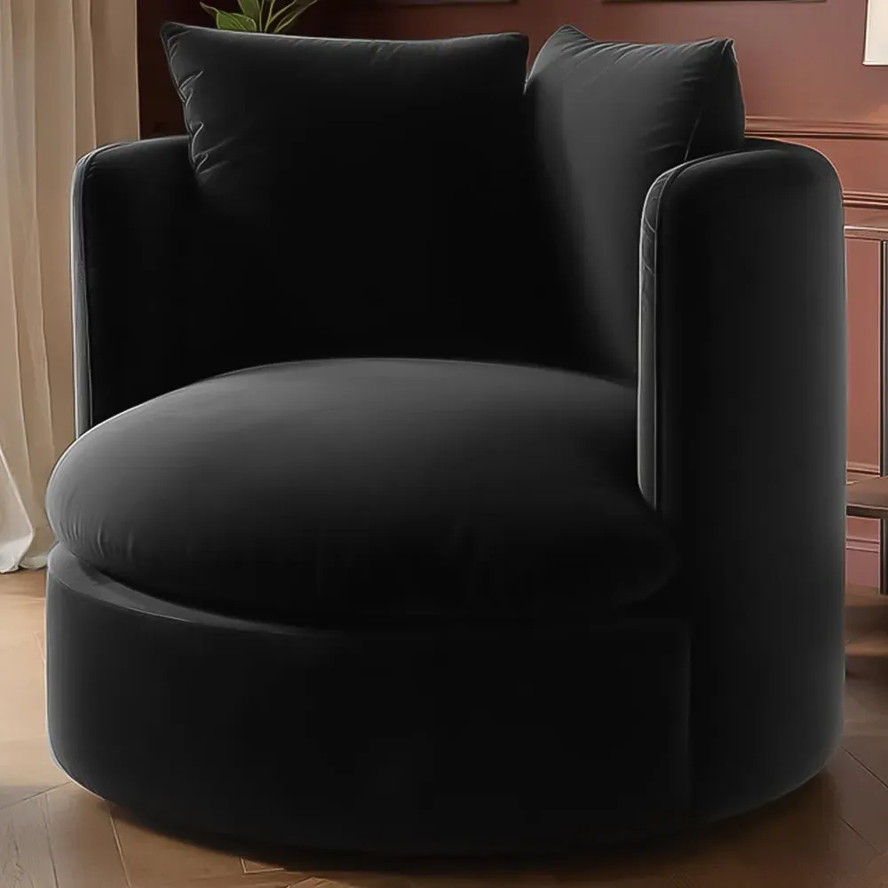 Maisie Swivel Armchair - Grey, Velvet
