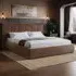 Mika Double Ottoman Bed with Storage - Brown, Velvet
