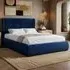 Monte Double Ottoman Bed with Winged Headboard - Blue, Velvet