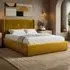 Monte Double Ottoman Bed with Winged Headboard - Gold, Velvet
