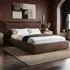 Sigrid Double Ottoman Storage Bed - Brown, Velvet