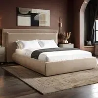 Sigrid Double Ottoman Storage Bed - Gold, Velvet