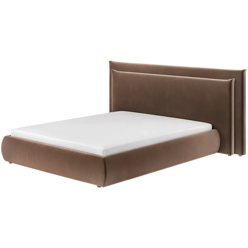 Sigrid King Size Ottoman Storage Bed - Brown, Velvet