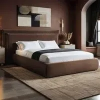 Sigrid King Size Ottoman Storage Bed - Brown, Velvet