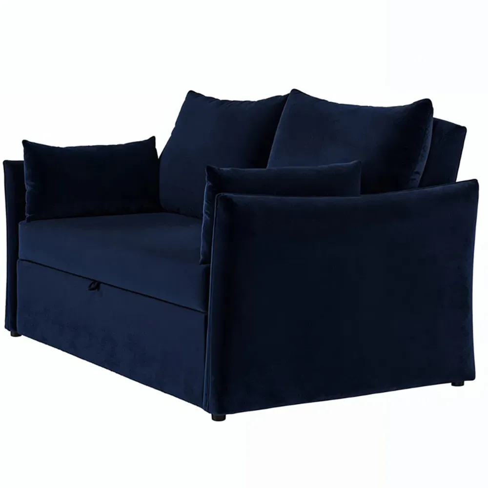 Skyler 2-Seater Sofa Bed - Navy, Velvet