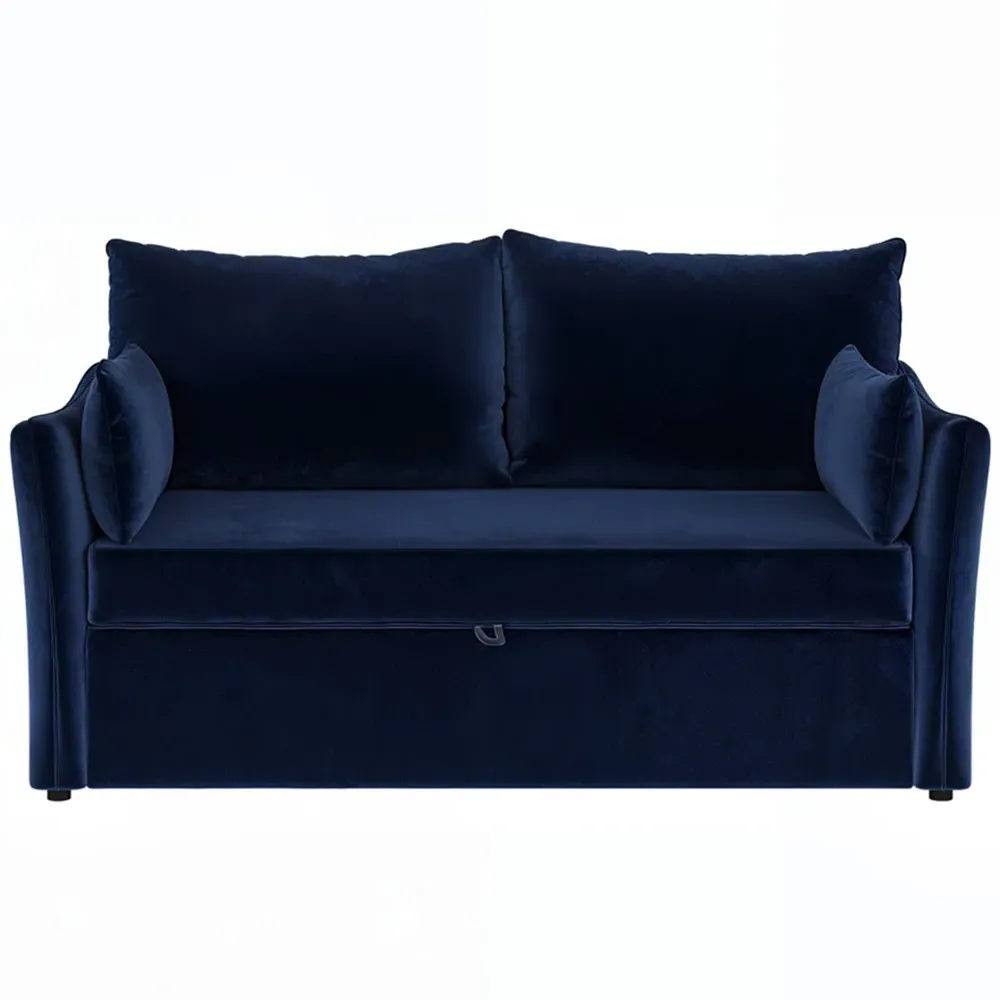 Skyler 2-Seater Sofa Bed - Navy, Velvet