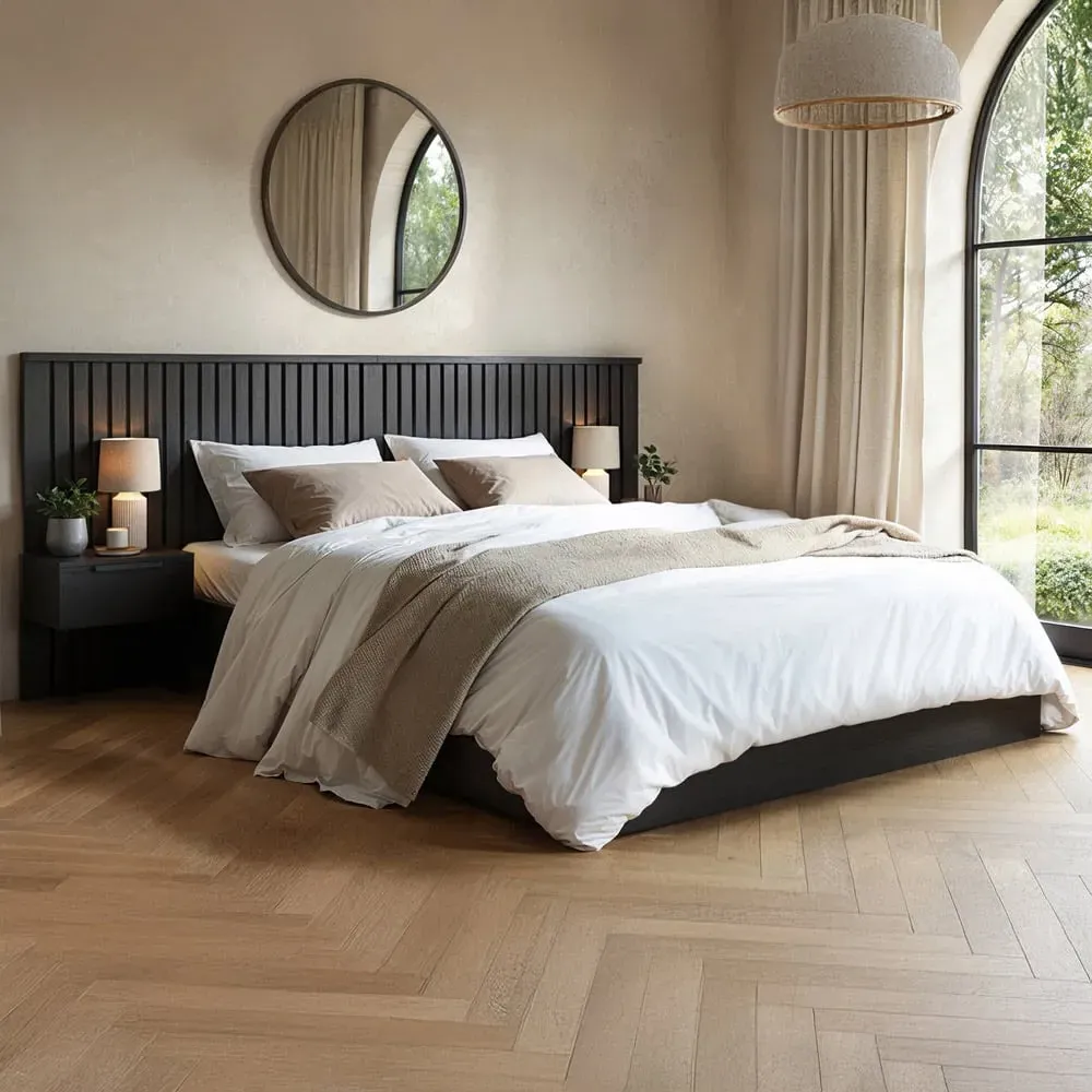 Taylor Double Ottoman Bed with Side Table - Black image