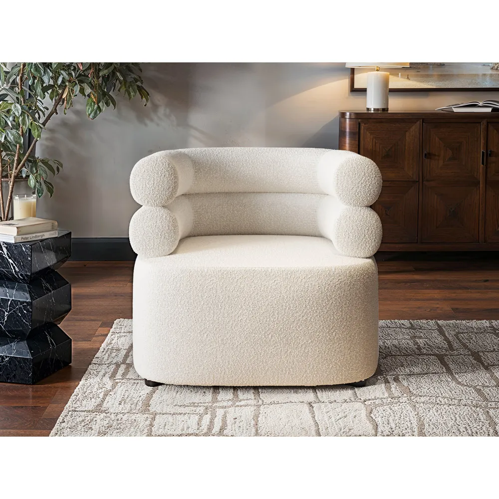 Tova Accent Chair - Cream, Boucle