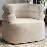Tova Accent Chair - Cream, Boucle