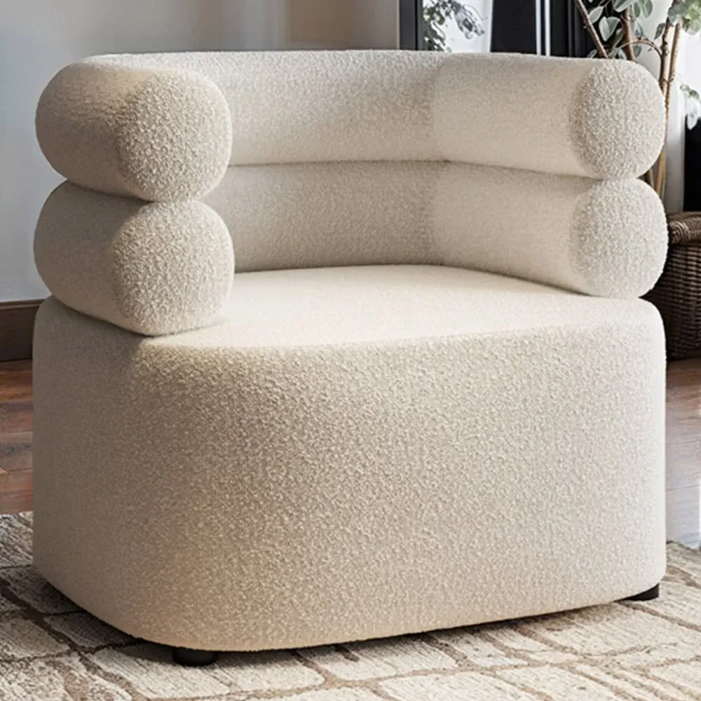 Tova Accent Chair - Cream, Boucle