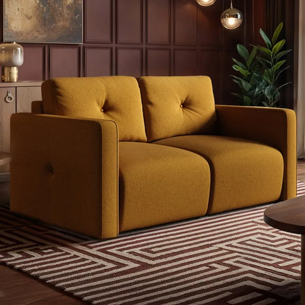 Wilfie 2-Seater Sofa - Mustard, Chenille