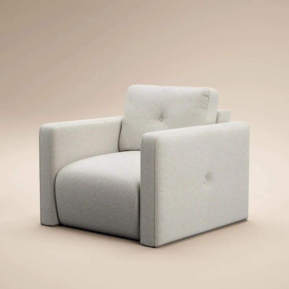 Wilfie Armchair - Beige, Chenille