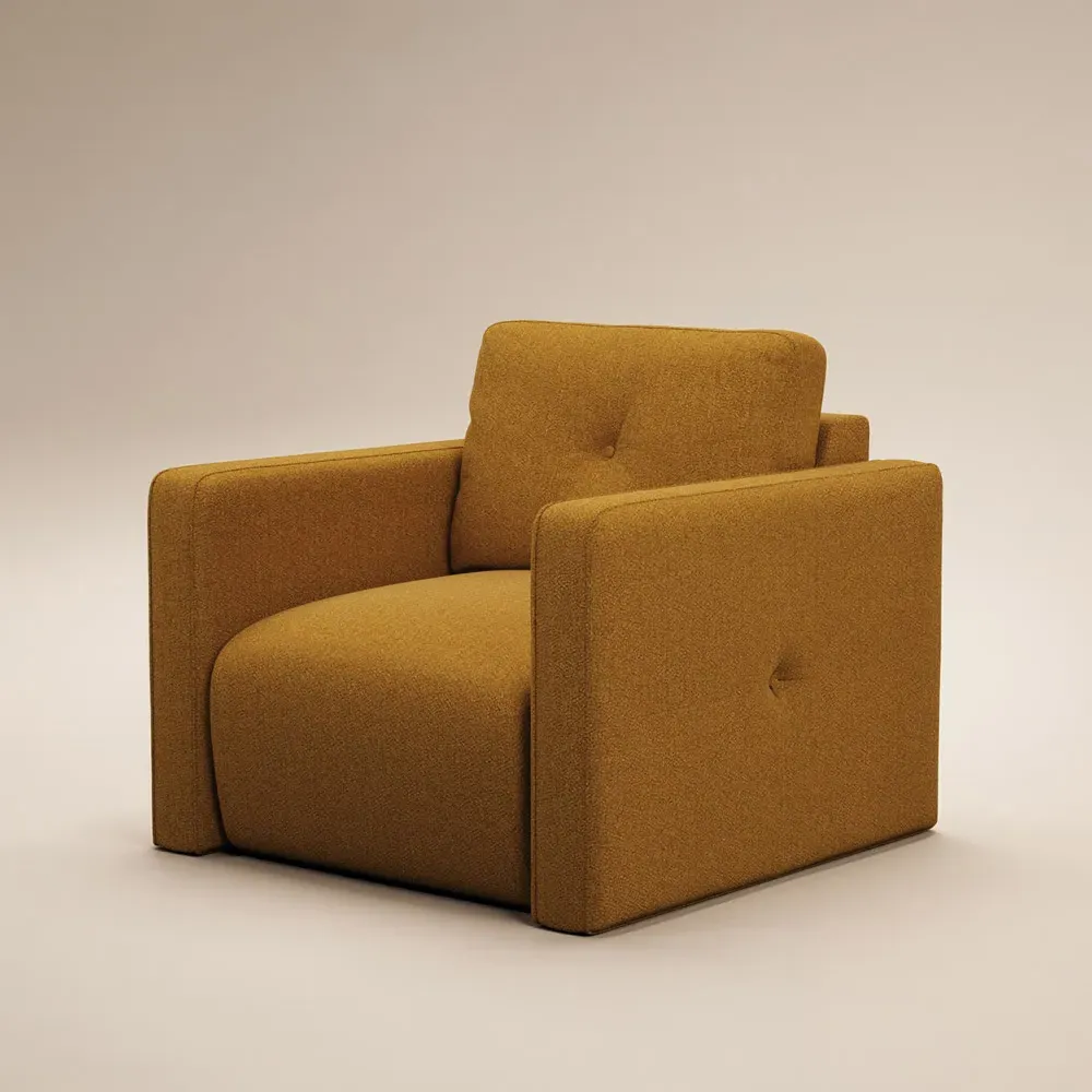 Wilfie Armchair - Mustard, Chenille