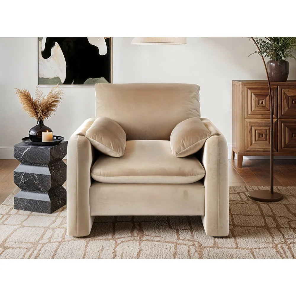 Wren Accent Chair - Gold, Velvet