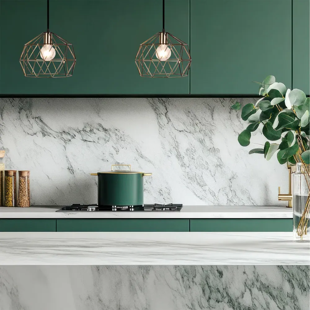 Garnet Geometric Pendant Light - Antique Brass