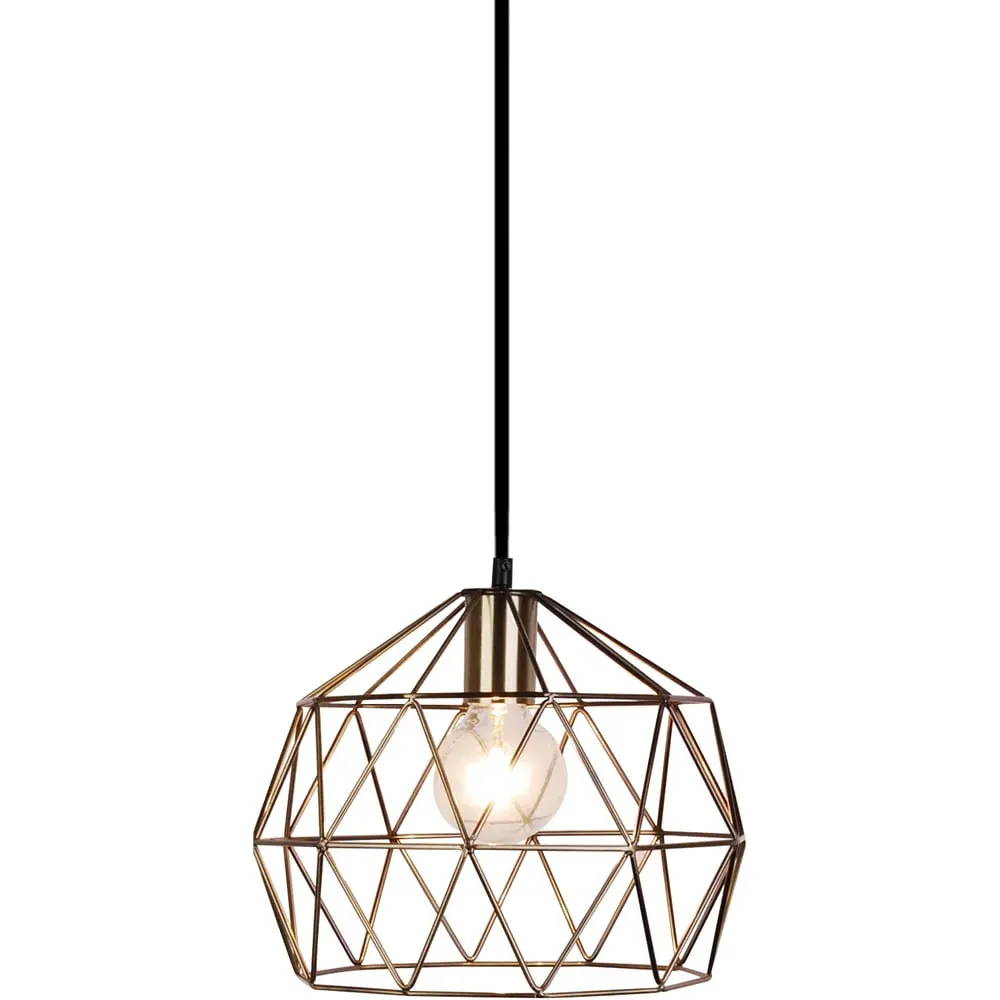Garnet Geometric Pendant Light - Antique Brass image