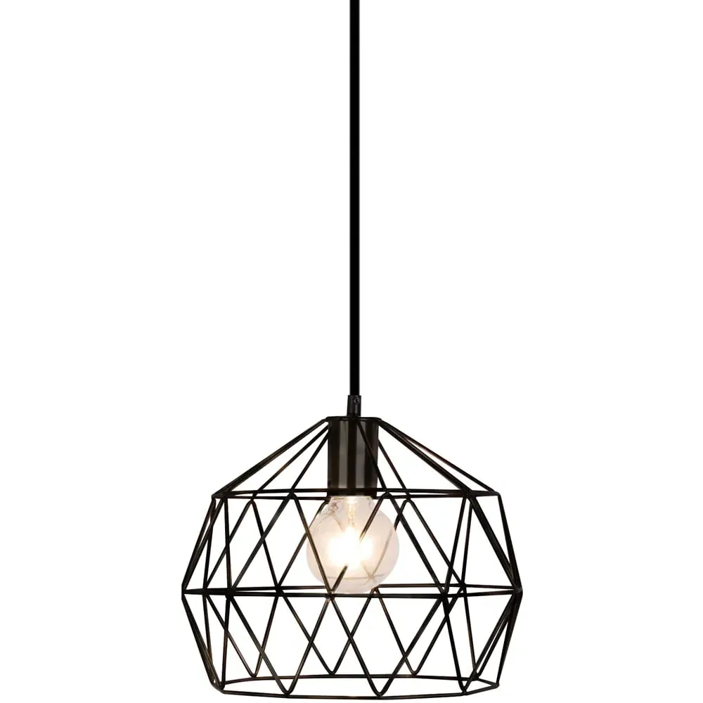 Garnet Geometric Pendant Light - Black