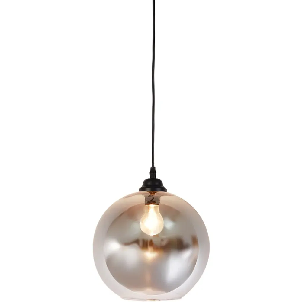 Helix E27 Pendant Light - Chrome Glass