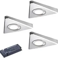 Oberon Tri Light Warm White 3 Underside Cabinet Light Kit - Silver
