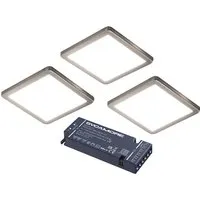 Theron TriGlow Square Cabinet Light Kit - Silver, Aluminium